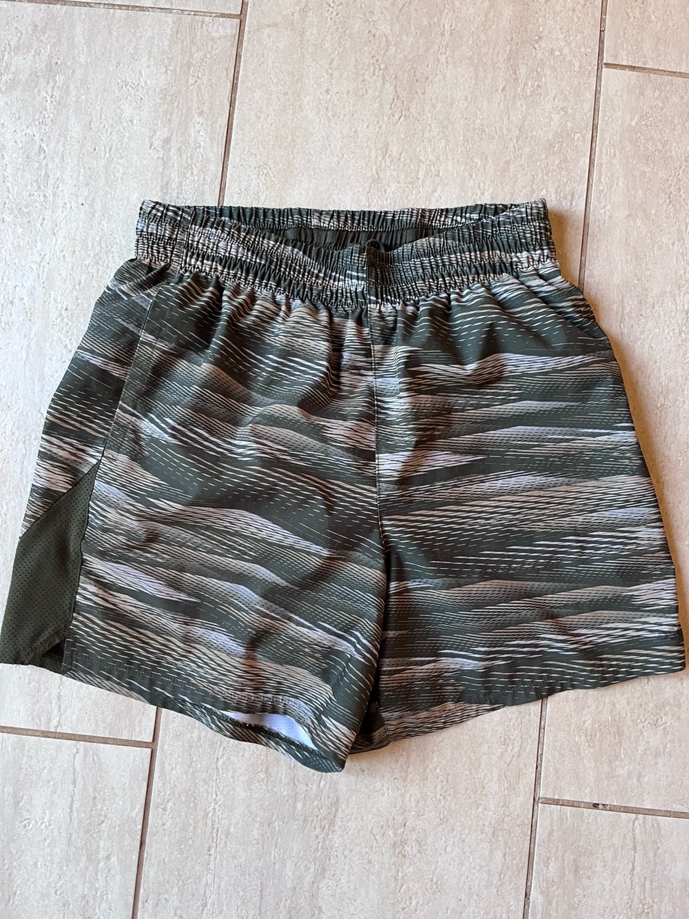 DSG Green Pattern Athletic Shorts Running Gym Swim S